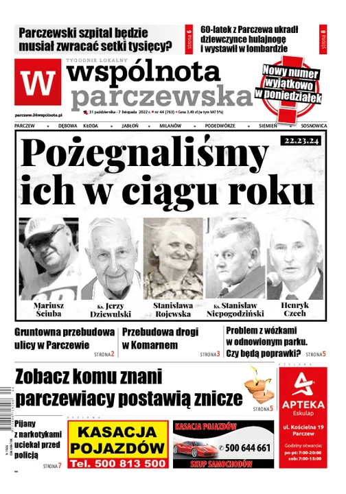 Najnowszy numer Wspólnoty Parczewskiej nietypowo w poniedziałek (31 października 2022) - Zdjęcie główne