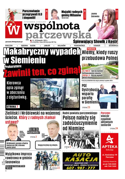 Najnowszy numer Wspólnoty Parczewskiej (14 listopada 2023 r.) - Zdjęcie główne