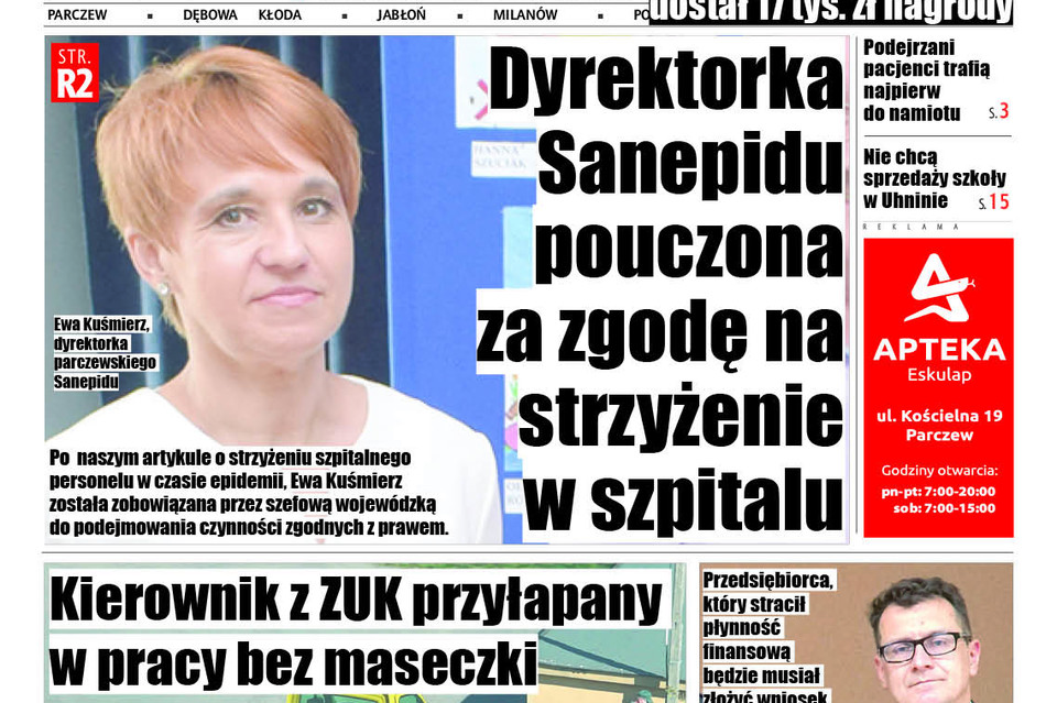 Dyrektorka parczewskiego sanepidu pouczona za zgodę na strzyżenie w szpitalu - Zdjęcie główne