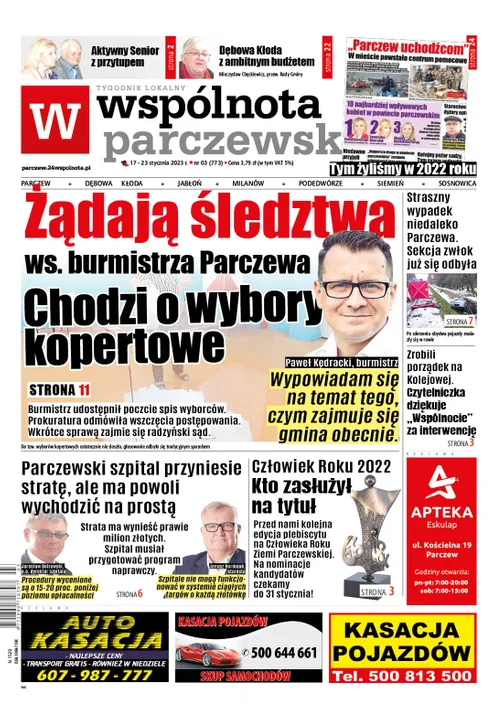 Najnowszy numer Wspólnoty Parczewskiej (17 stycznia 2023) - Zdjęcie główne