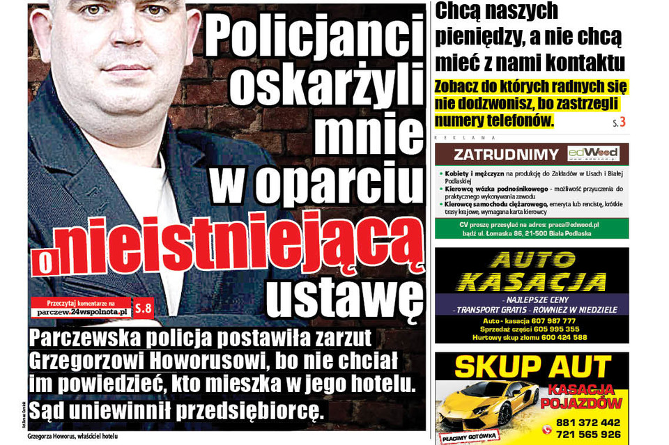 Policjanci oskarżyli mnie w oparciu o nieistniejącą ustawę - Zdjęcie główne