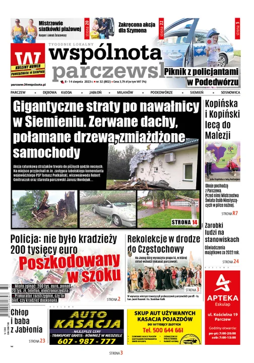 Najnowszy numer Wspólnoty Parczewskiej (8 sierpnia 2023r) - Zdjęcie główne