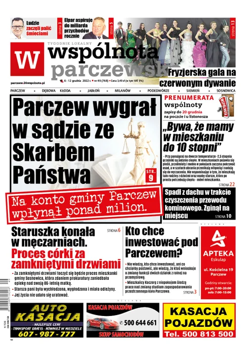 Najnowszy numer Wspólnoty Parczewskiej (6 grudnia 2022) - Zdjęcie główne