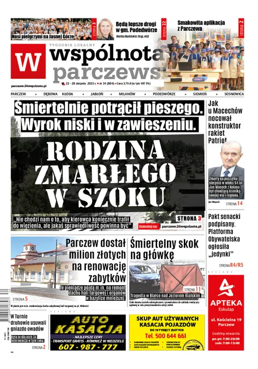 Najnowszy numer Wspólnoty Parczewskiej (22 sierpnia 2023r) - Zdjęcie główne