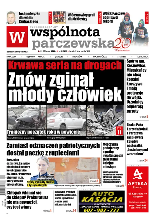 Najnowszy numer Wspólnoty Parczewskiej ( 8 lutego 2022) - Zdjęcie główne