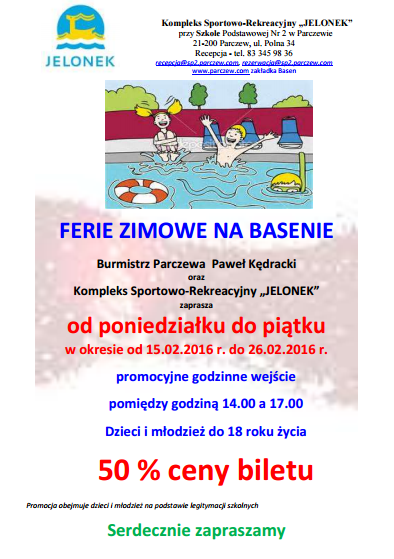 Ferie zimowe na parczewskim basenie - Zdjęcie główne