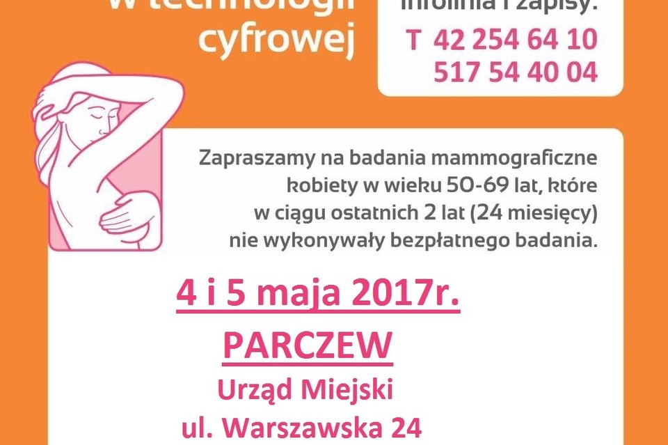 Bezpłatne badania mammograficzne w Parczewie - Zdjęcie główne