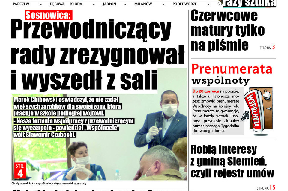 SOSNOWICA: Przewodniczący rady zrezygnował ze stołka i wyszedł z sali - Zdjęcie główne