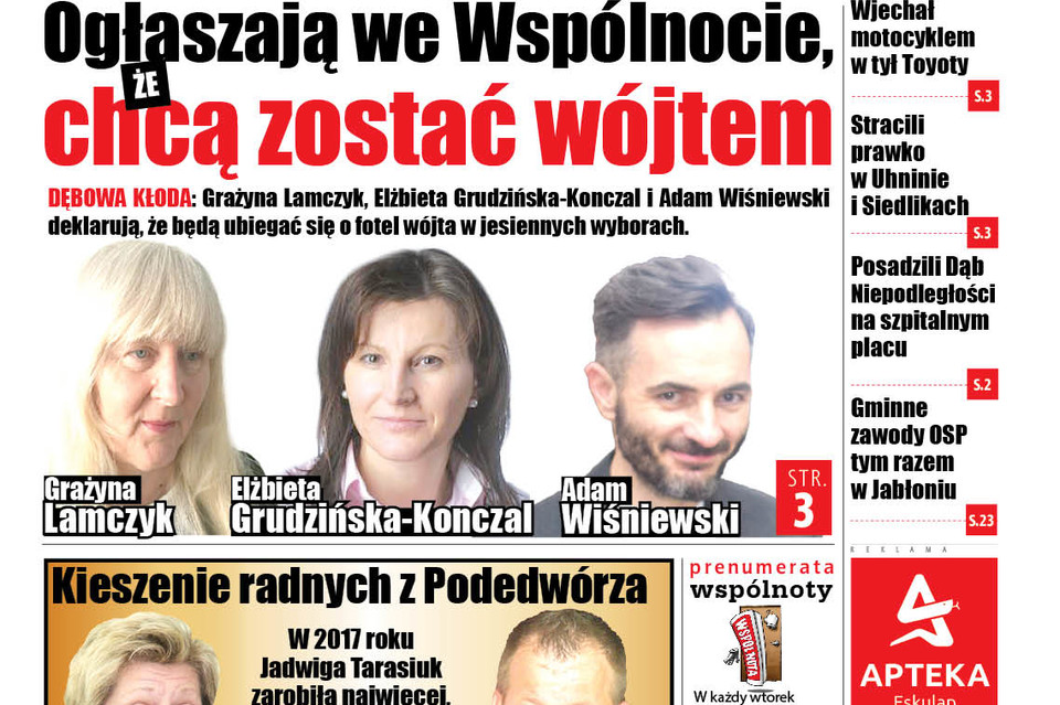 Ogłaszają we Wspólnocie, że chcą zostać wójtem - Zdjęcie główne