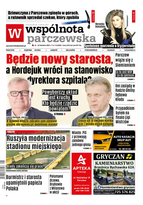 Najnowsze wydanie Wspólnoty Parczewska 16 kwietnia 2024r - Zdjęcie główne