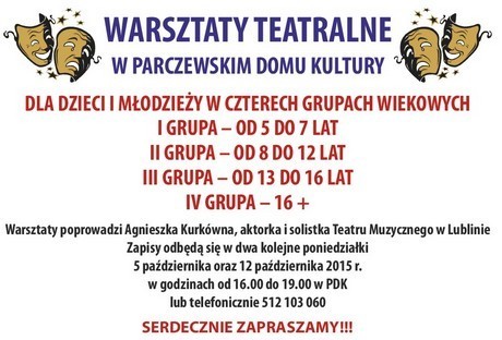 Warsztaty Teatralne w Parczewskim Domu Kultury - Zdjęcie główne