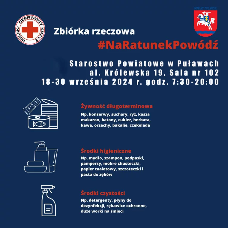 Otwórzmy nasze serca i pomóżmy powodzianom. Starostwo zapowiedziało zbiórkę produktów - Zdjęcie główne