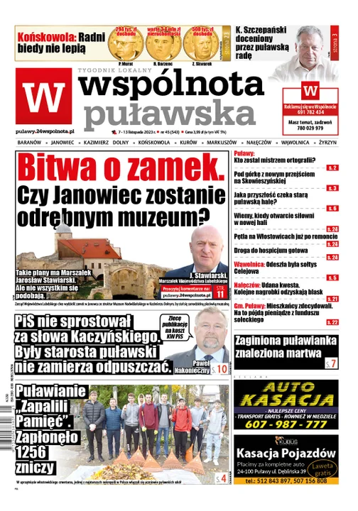 Najnowszy numer Wspólnoty Puławskiej (7 listopada 2023 r.) - Zdjęcie główne