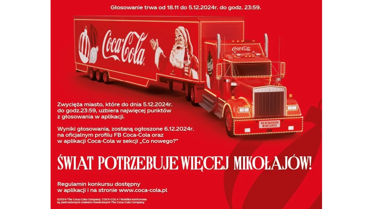 Świąteczna ciężarówka Coca-Coli w Puławach? Wszystko będzie zależeć od mieszkańców - Zdjęcie główne