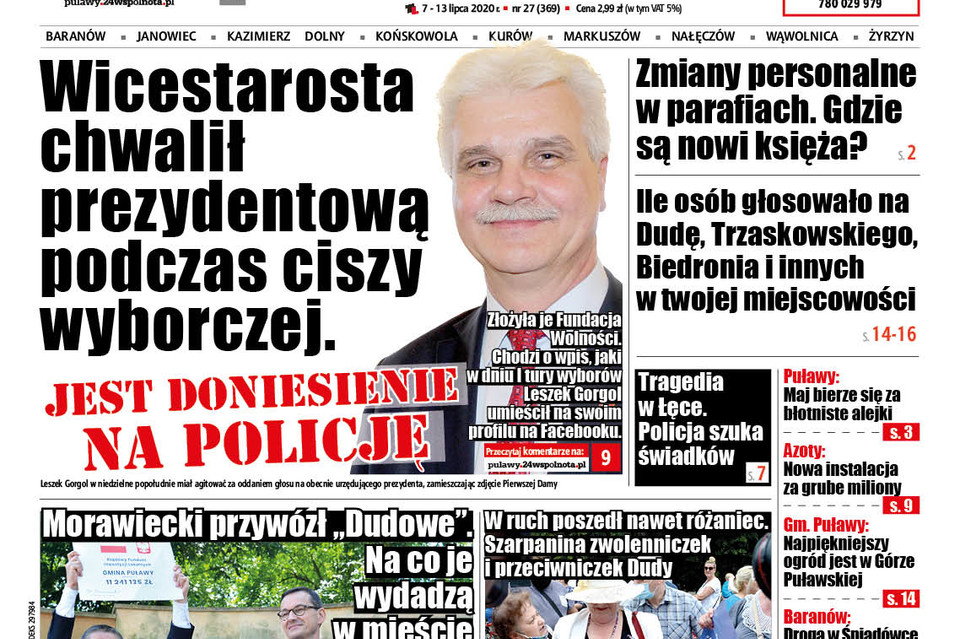 Wicestarosta puławski pochwalił prezydentową podczas ciszy wyborczej. Jest doniesienie - Zdjęcie główne