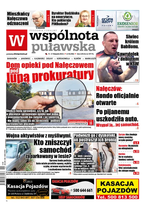Najnowszy numer Wspólnoty Puławskiej (15 listopada 2022) - Zdjęcie główne