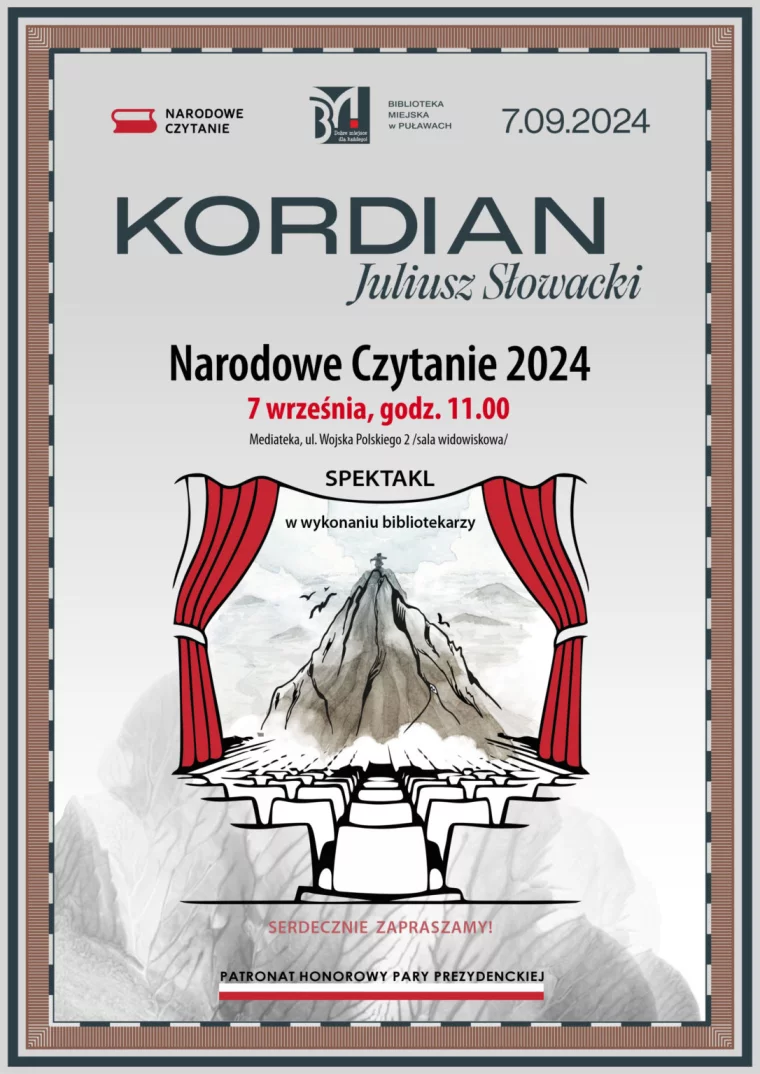 Pracownicy puławskiej Mediateki zapraszają na "Narodowe Czytanie" oraz specjalny spektakl - Zdjęcie główne