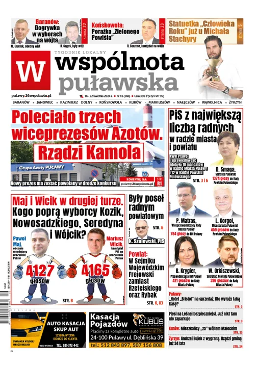 Najnowsze wydanie Wspólnoty Puławskiej 16 kwietnia 2024r - Zdjęcie główne