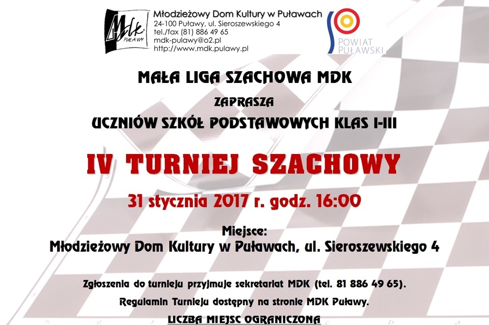 IV Turniej Szachowy w MDK - Zdjęcie główne