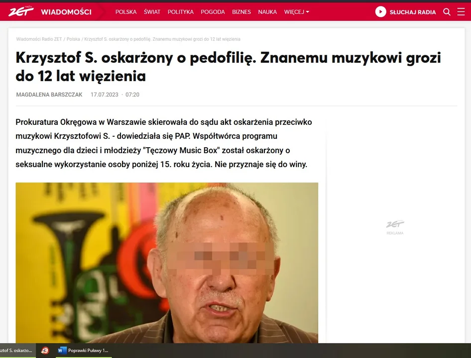 Krzysztof S. oskarżony o pedofilię. Chodzi o zdarzenie z warsztatów jazzowych w Puławach - Zdjęcie główne