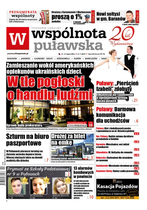 Najnowszy numer Wspólnoty Puławskiej ( 15 marca 2022) - Zdjęcie główne