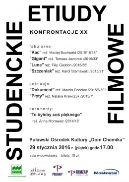 Studenckie Etiudy Filmowe – Konfrontacje XX w PCK Dom Chemika - Zdjęcie główne