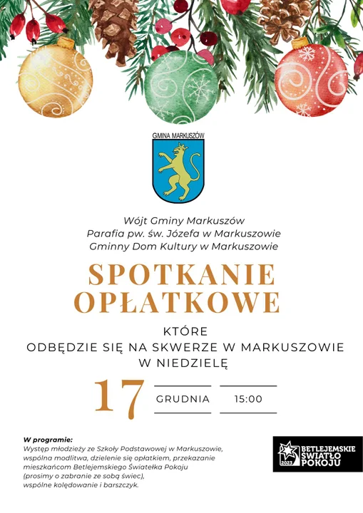 Spotkanie opłatkowe w Markuszowie - Zdjęcie główne