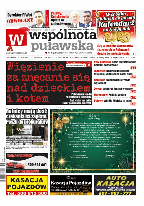Najnowszy numer Wspólnoty Puławskiej (20 grudnia 2022) - Zdjęcie główne