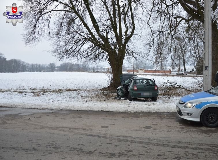 Pijany wjechał w drzewo - Zdjęcie główne