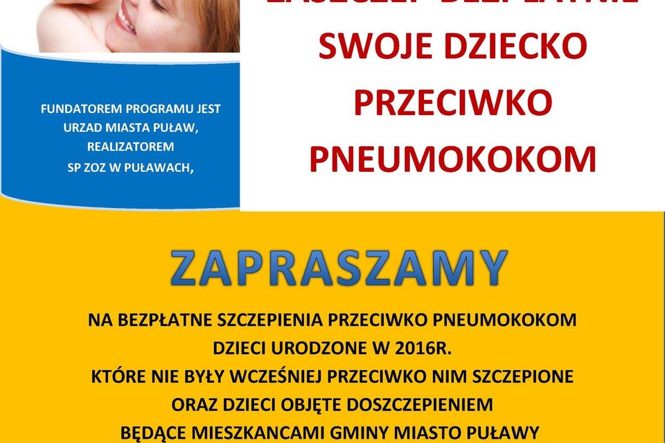 Bezpłatne szczepienia przeciwko pneumokokom - Zdjęcie główne