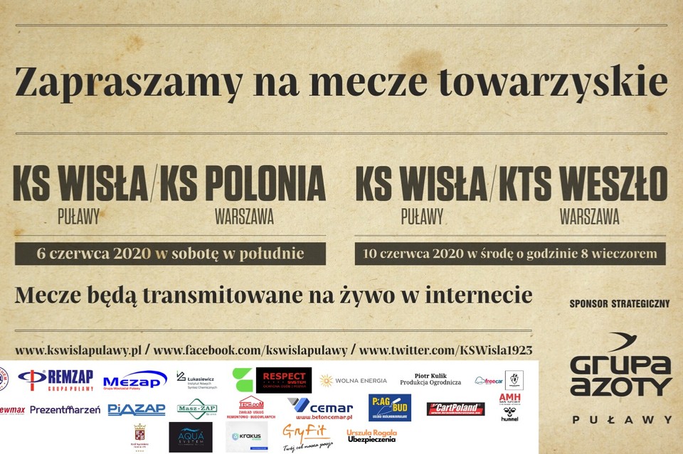 Wisła zagra z Polonią i Weszło - Zdjęcie główne