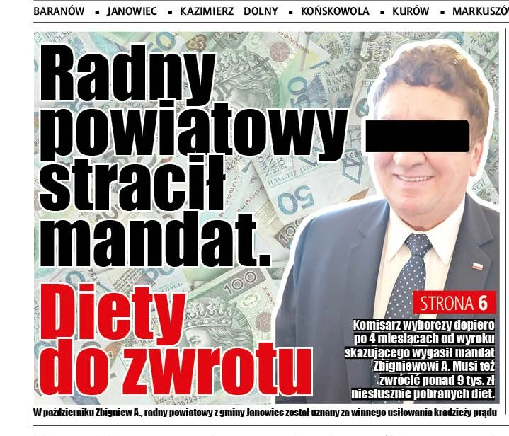 Radny już bez mandatu. Musi zwrócić diety - Zdjęcie główne