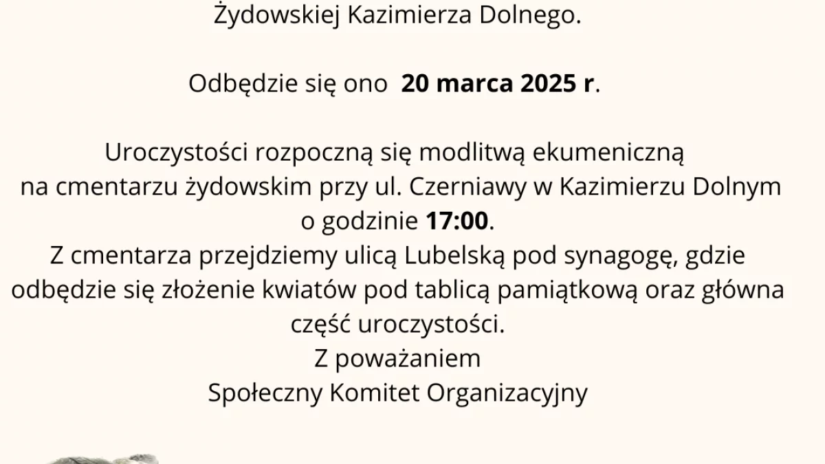 Kazimierz Dolny: 83. rocznica zagłady społeczności żydowskiej miasteczka - Zdjęcie główne