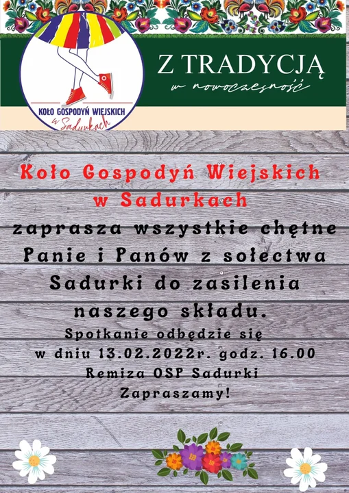 Sadurki: Zapisz się do Koła Gospodyń - Zdjęcie główne