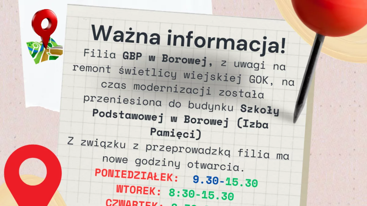 Nowa lokalizacja biblioteki w Borowej - Zdjęcie główne