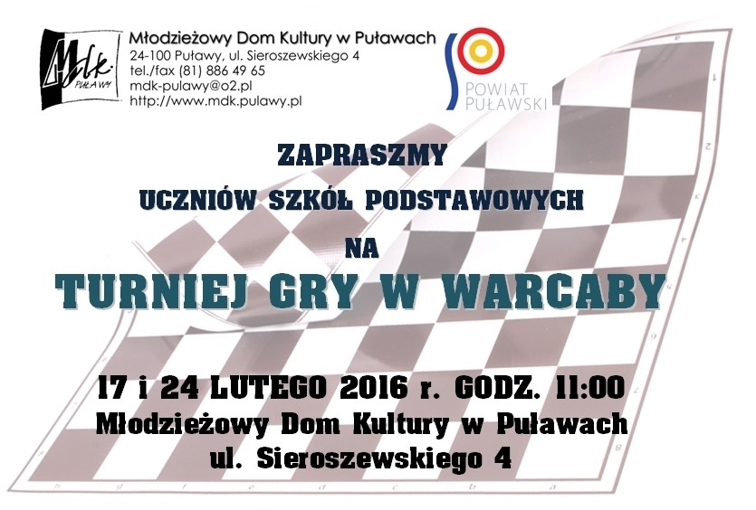 Turniej gry w warcaby w MDK w Puławach - Zdjęcie główne