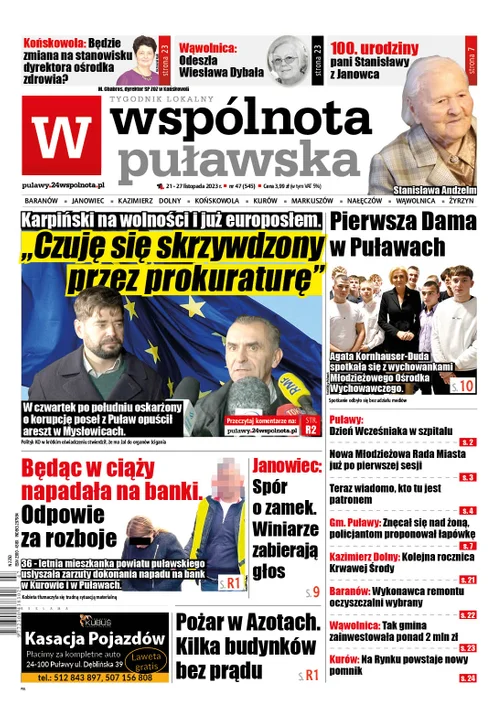 Najnowszy numer Wspólnoty Puławskiej (21 listopada 2023 r.) - Zdjęcie główne