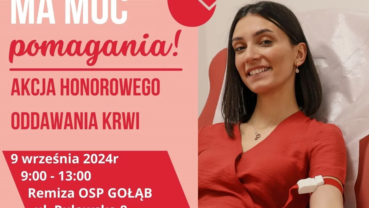 Zbliża się akcja honorowego krwiodawca w Gołębiu. Dawcy mogą liczyć na upominki - Zdjęcie główne