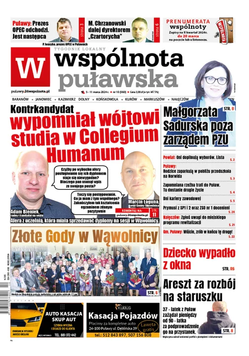 Najnowsze wydanie Wspólnoty Puławskiej 5 marca 2024r - Zdjęcie główne