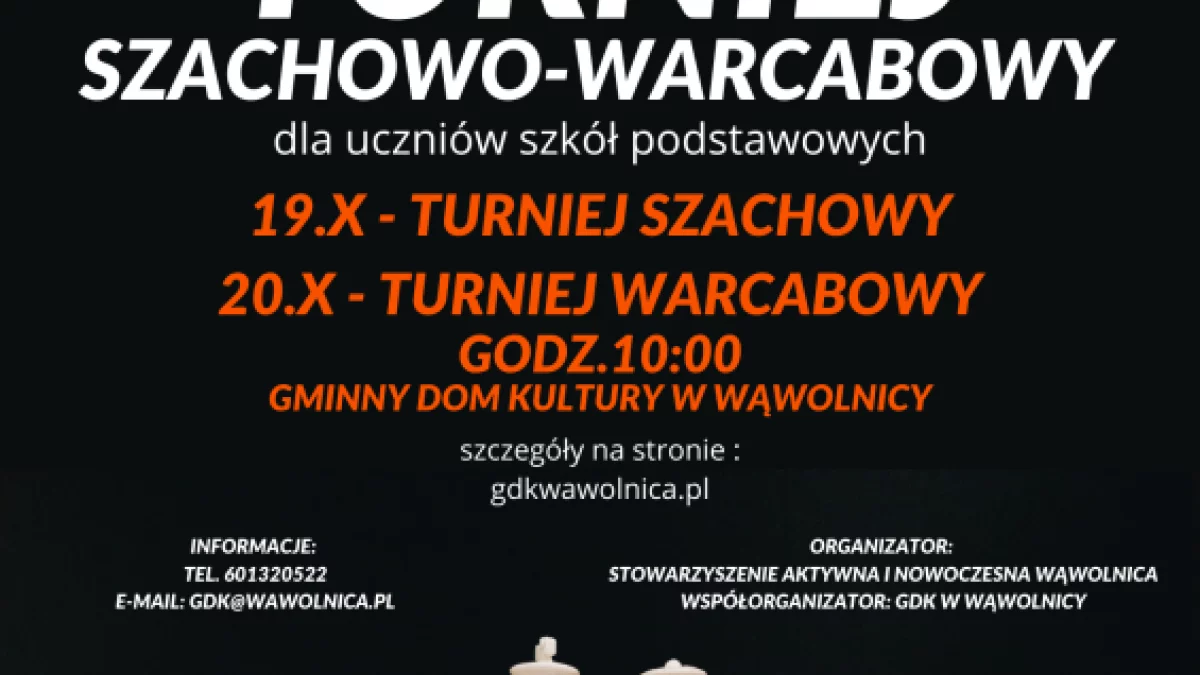 Wąwolnica: Zgłoś się do turnieju szachowo-warcabowego - Zdjęcie główne