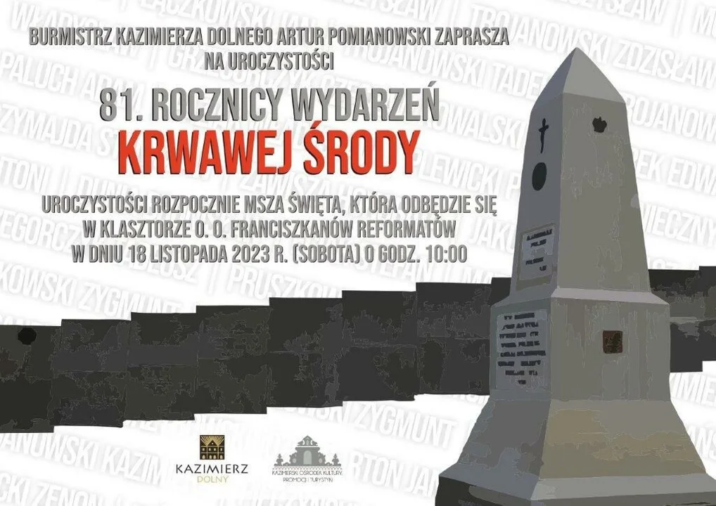 Kazimierz Dolny:  81. rocznica wydarzeń Krwawej Środy - Zdjęcie główne