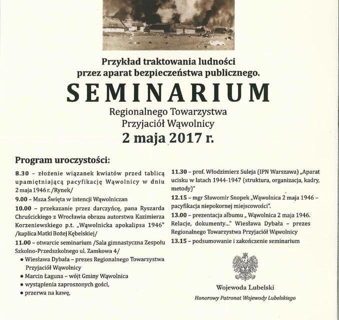 Seminarium w 71 Rocznicę Spalenia Wąwolnicy - Zdjęcie główne