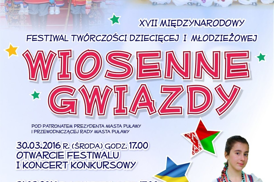 Festiwal Twórczości Dziecięcej i Młodzieżowej Wiosenne Gwiazdy 2016 - Zdjęcie główne