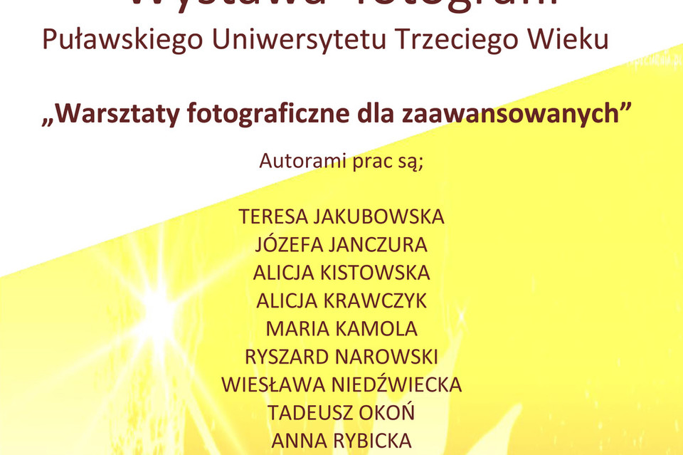 Wystawa fotografii Puławskiego Uniwersytety Trzeciego Wieku - Zdjęcie główne