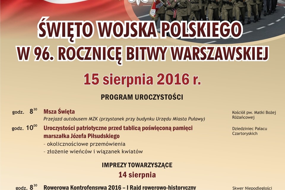 Obchody Święta Wojska Polskiego w Puławach - Zdjęcie główne