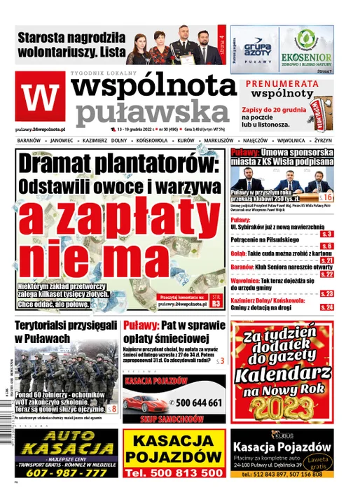 Najnowszy numer Wspólnoty Puławskiej (13 grudnia 2022) - Zdjęcie główne