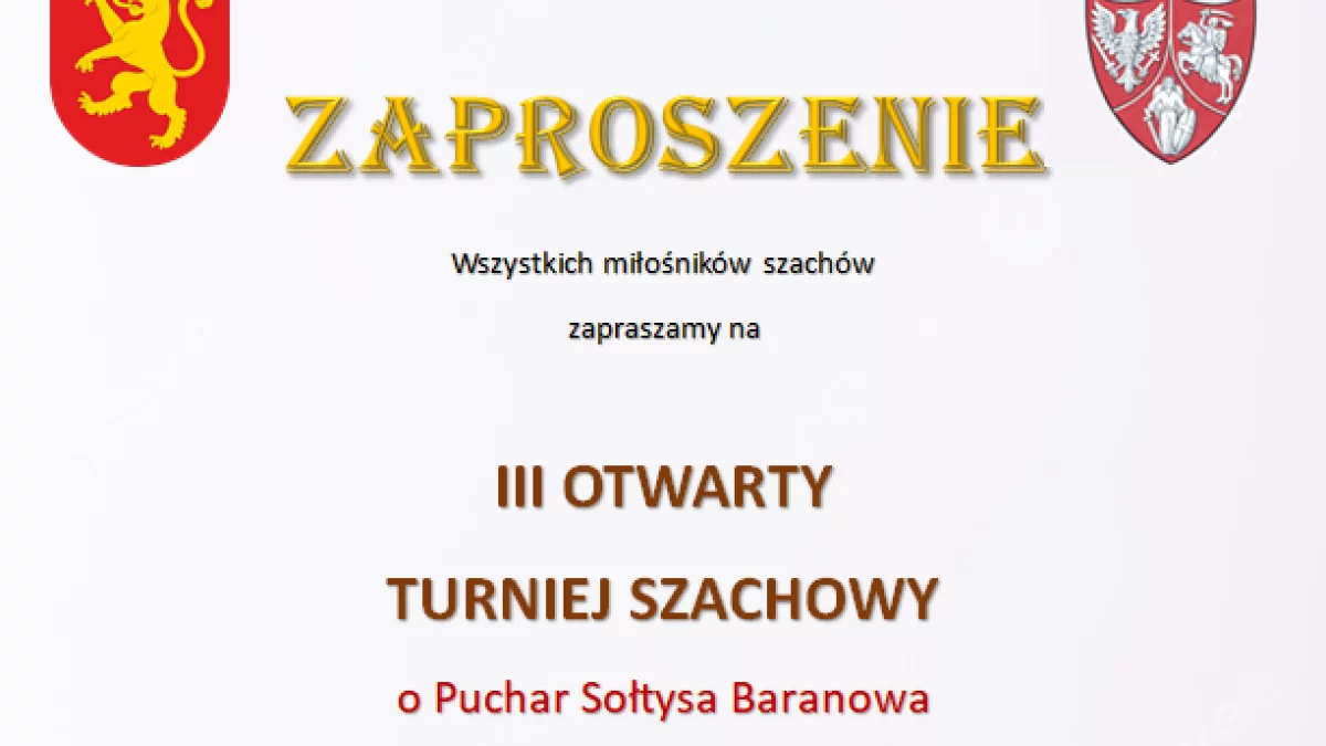 Baranów: Przed mieszkańcami wielki turniej szachowy. Nagrodą będzie Puchar Sołtysa Baranowa - Zdjęcie główne