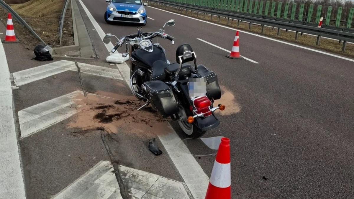 Nie zapanował nad motocyklem na ekspresówce - Zdjęcie główne