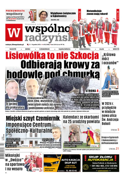 Najnowsze wydanie Wspólnoty Radzyńskiej -  12 grudnia 2023 r - Zdjęcie główne