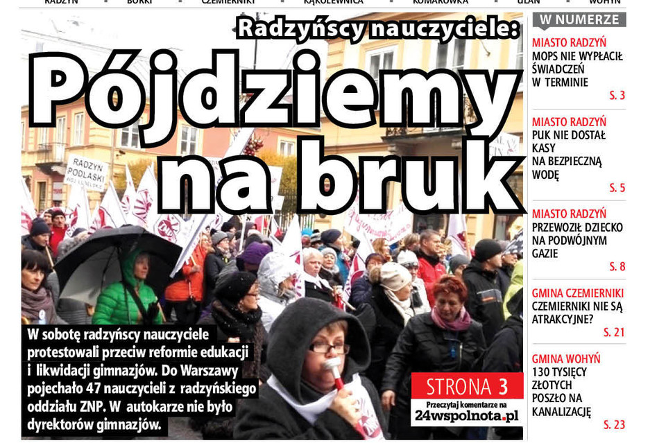 Radzyńscy nauczyciele: Pójdziemy na bruk - Zdjęcie główne